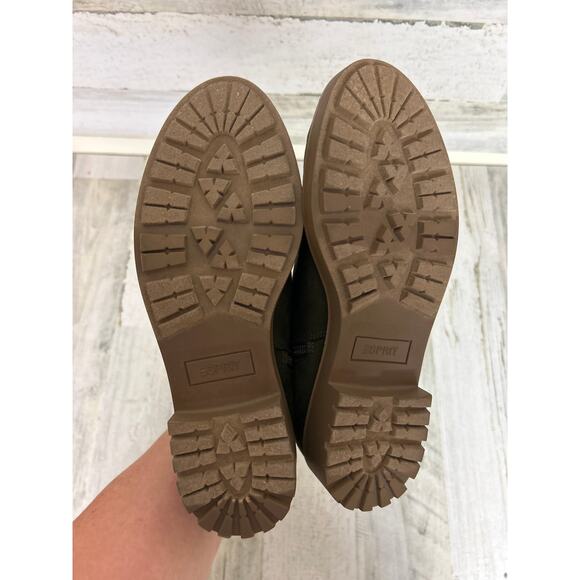 Esprit Women's 7 green faux leather sienna ankle boot side zip low heel NEW - Picture 8 of 9